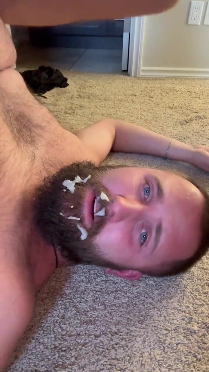 Getting his morning protein