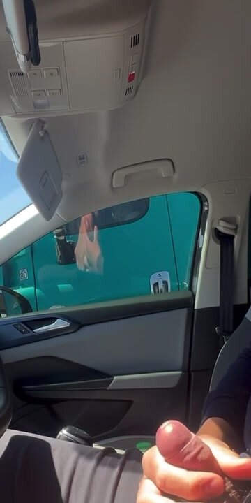 Flashing truck driver