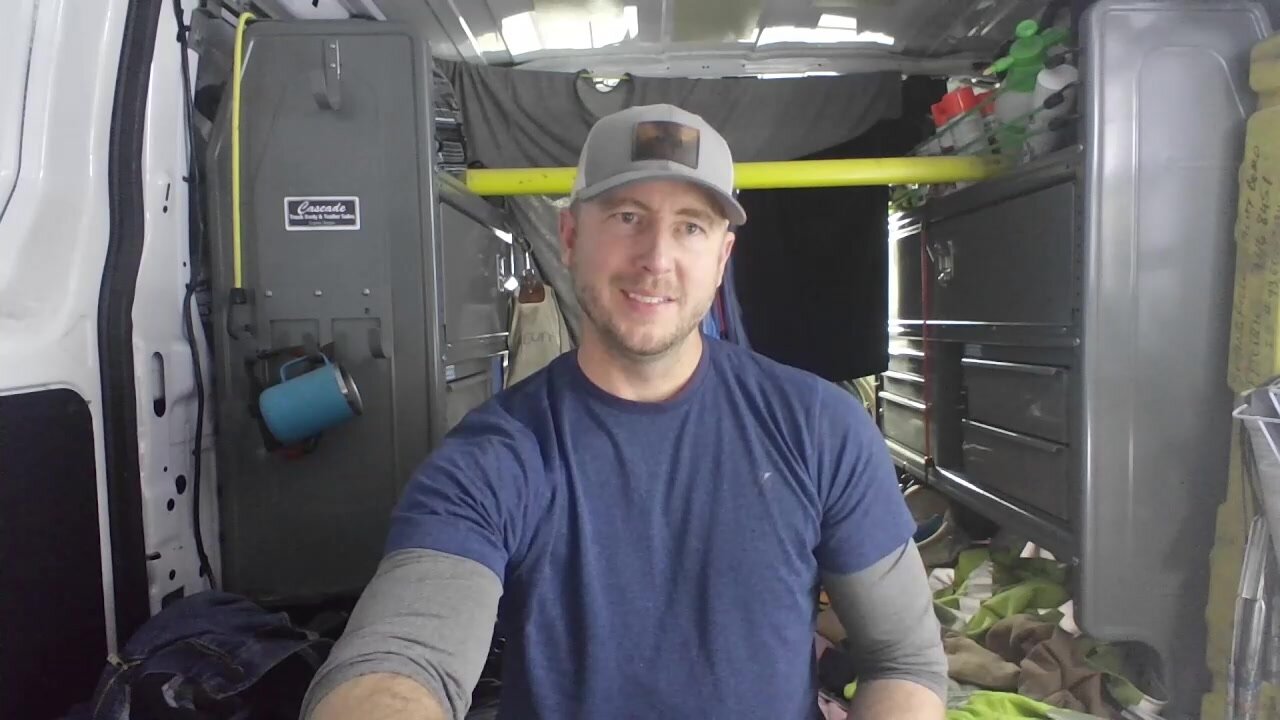 White Guy Shows Off Ass In His Truck Van