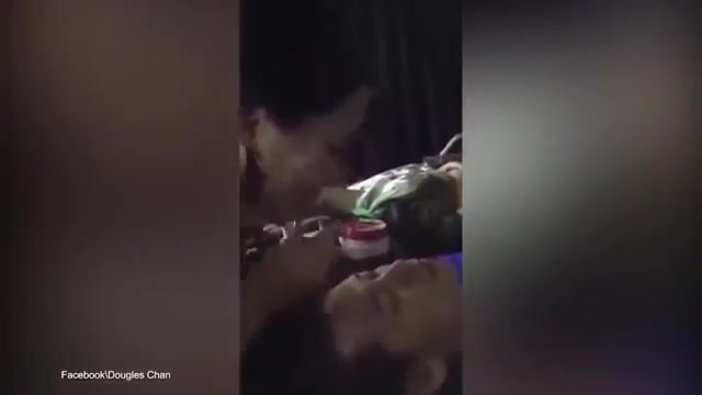 Woman spits on mans face secretly during massage