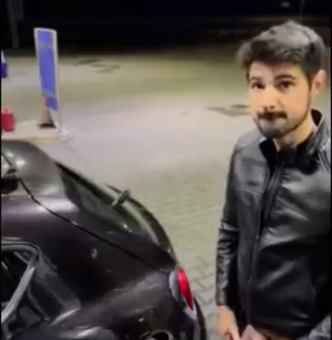 Straight arab bro cums multiple times while pumping gas
