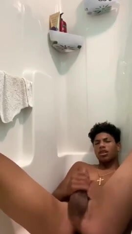 Latino Teen Plays With Ass