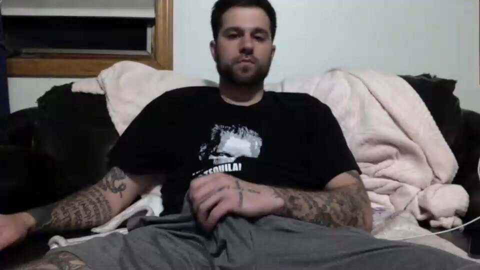 Straight Tatted Stud Shows Off His Cock