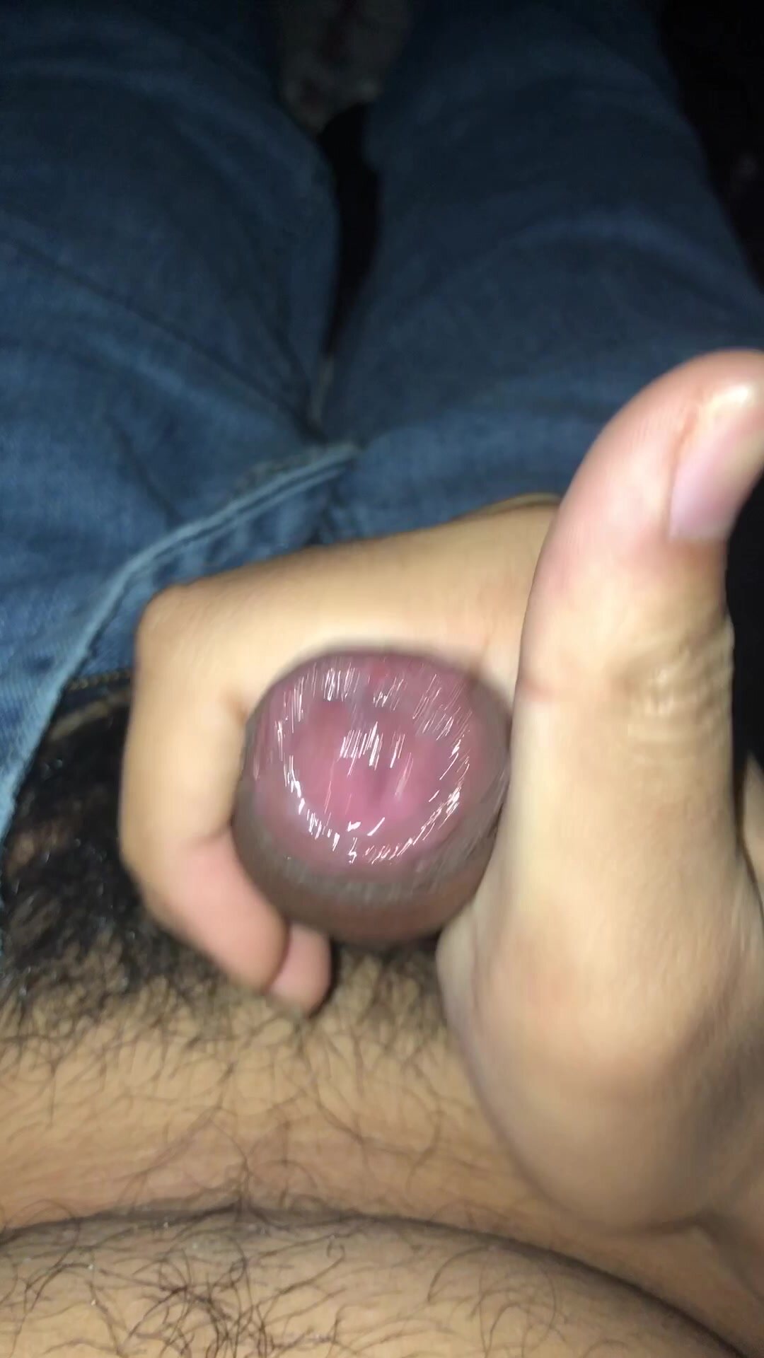 Teen cumming in jeans