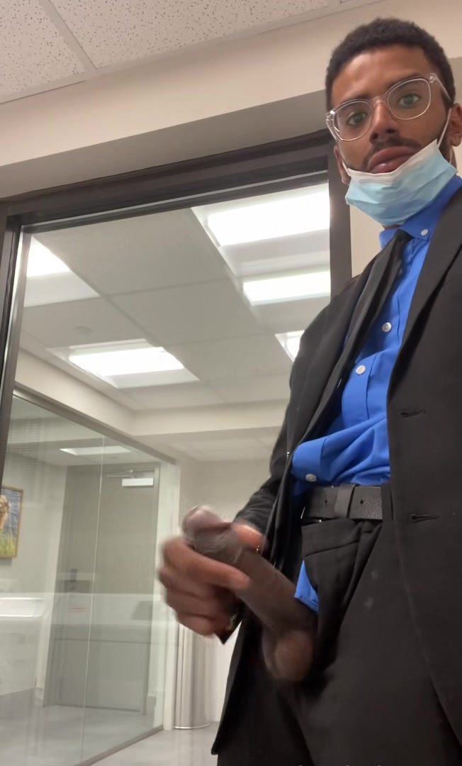 Busting a nut in bright office