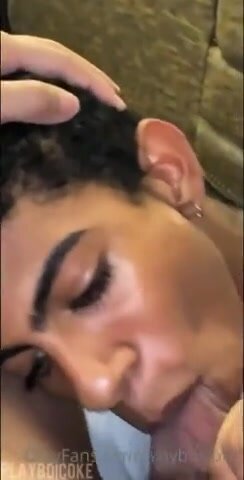 Pretty boy sucks cock