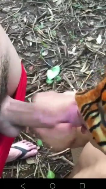outdoors blowjob with cum