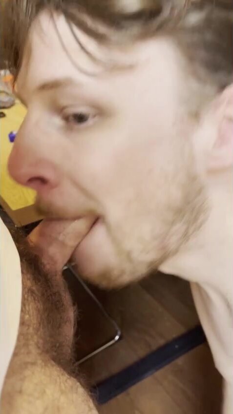 Cocksucker swallows cum