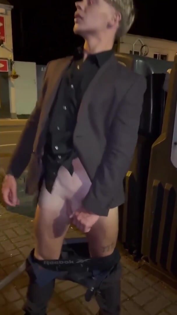 drunk guy showing off his cock