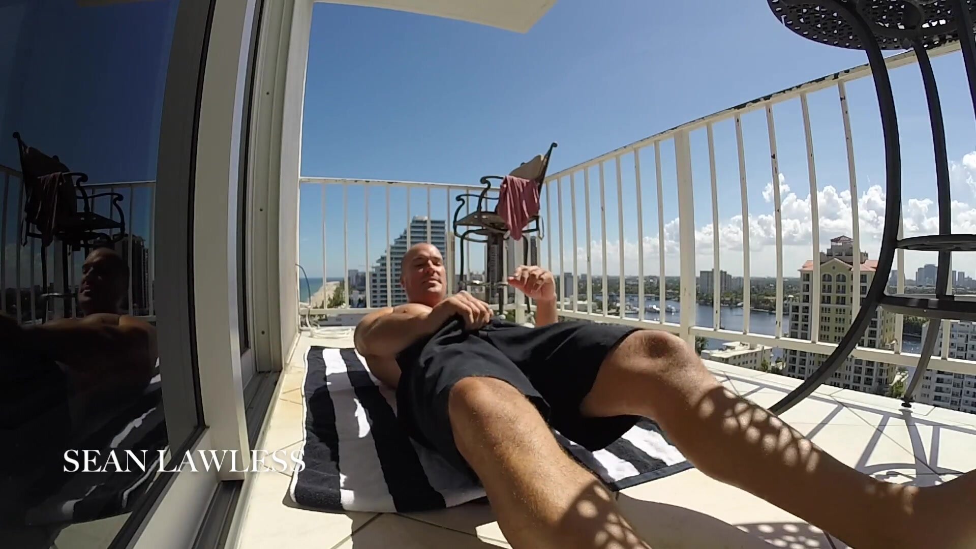 Cumming on the balcony - video 2