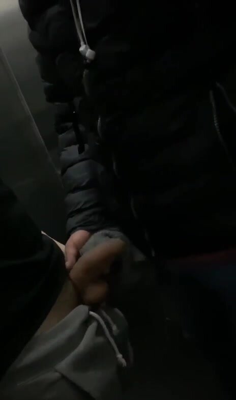 public making out and sucking cum in elevator