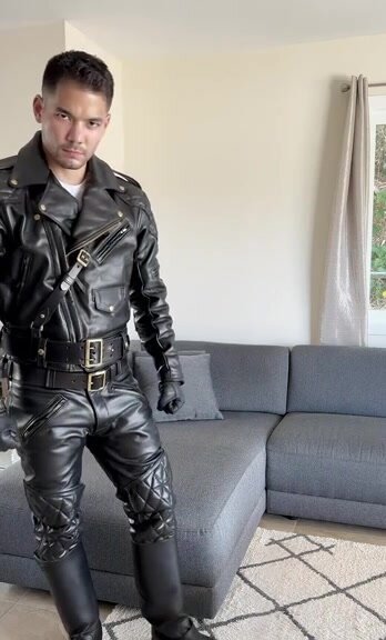 tough leathered guy