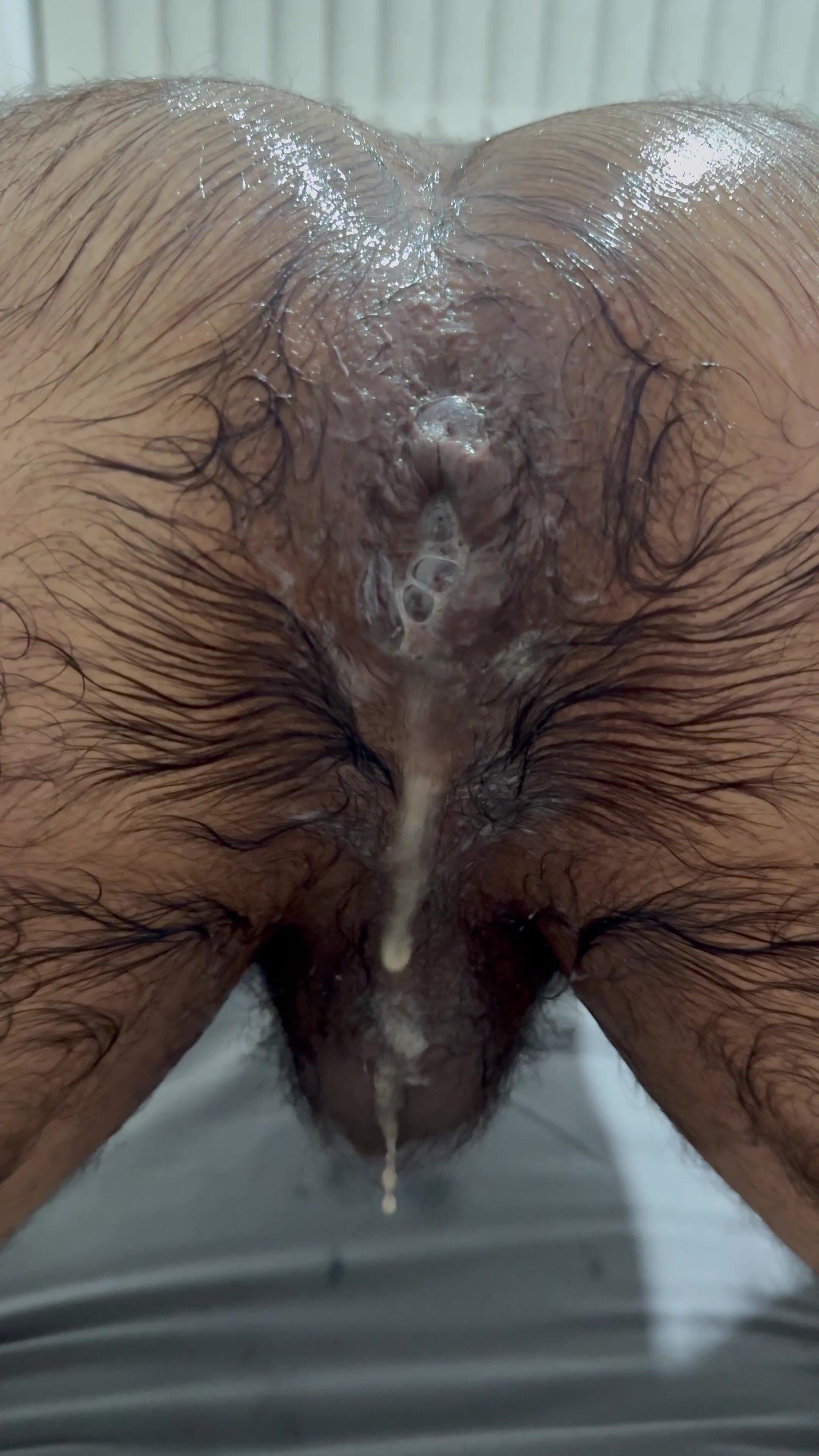 Pushing out his load