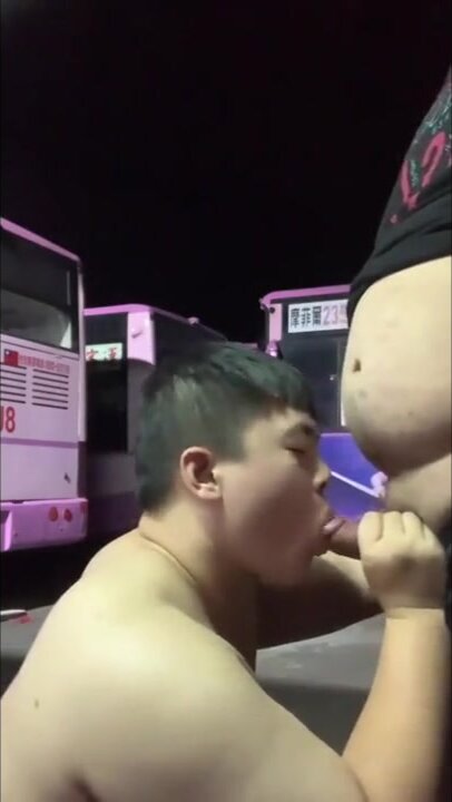 Young Cub Sucks Asian Trucker