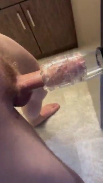 Guy fucks fleshlight and cums