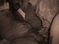 sexy hairy stud serviced by old bearded cockwhore