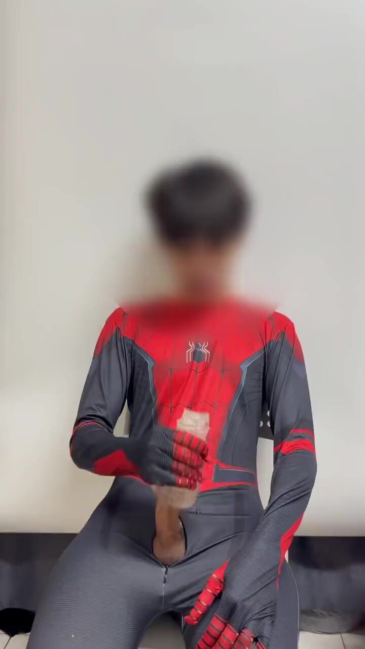 Asian Spiderman Enjoying Himself with Fleshlight / Toy