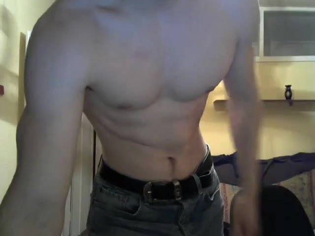 Muscled guy more flexing