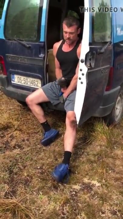 Horny Workman Cums in His Van