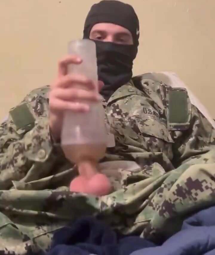 masked man masturbation