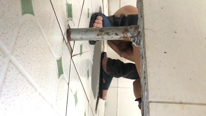 Asian squat and masturbating