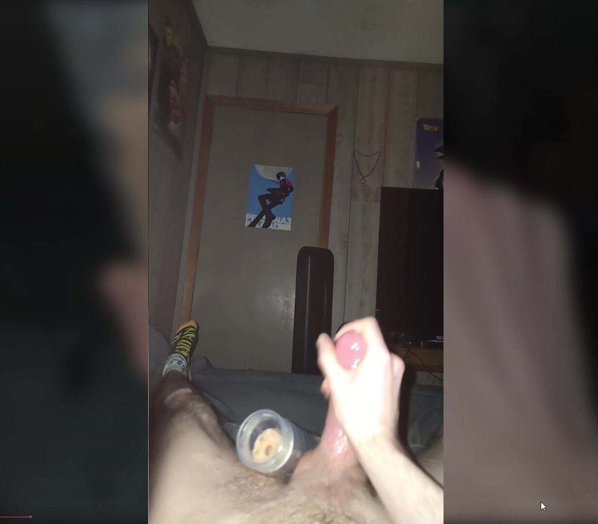 Dude fucks toy and blows MASSIVE load