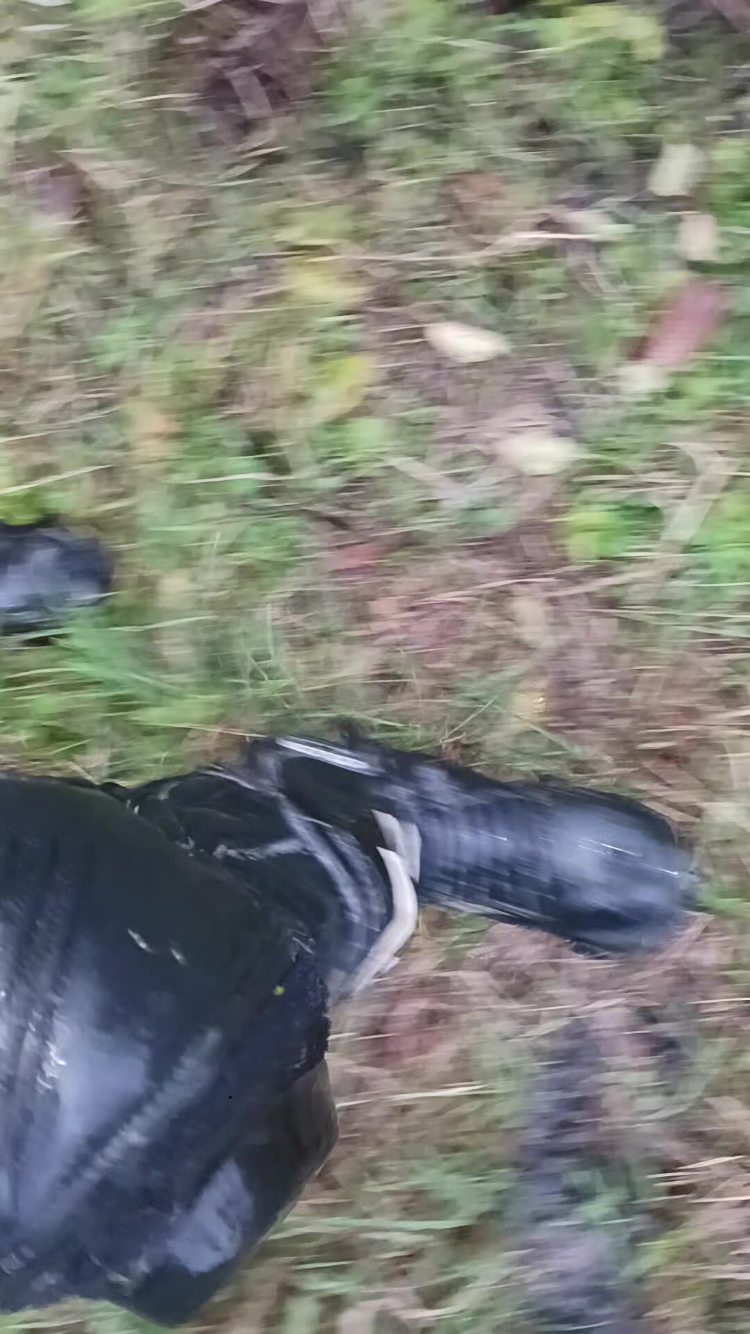 Walk in wet boots