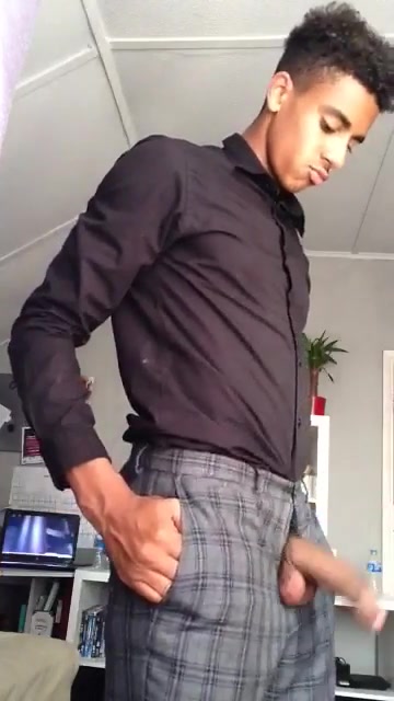 Cute suited Guy shows off his cock
