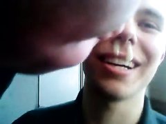 Hot dude sucks snot out of buddy's nose