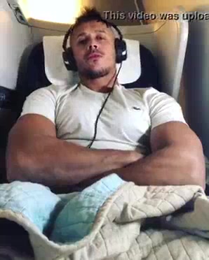 hot guy touches bulge in plane