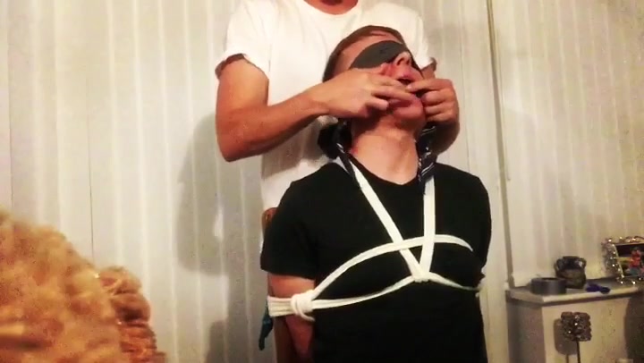 boy gagged, chair bondage