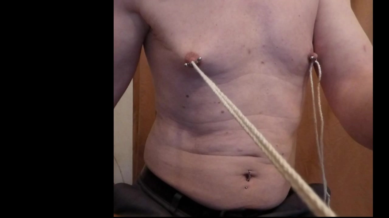 demo needle vertical in nipples with piercing  SM
