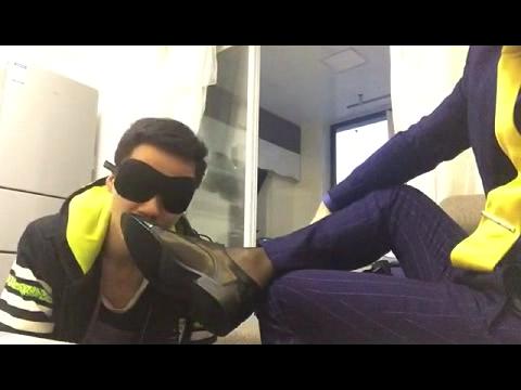 gay slave lick master leather shoe - video 2