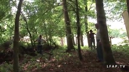 French gang bang in the woods