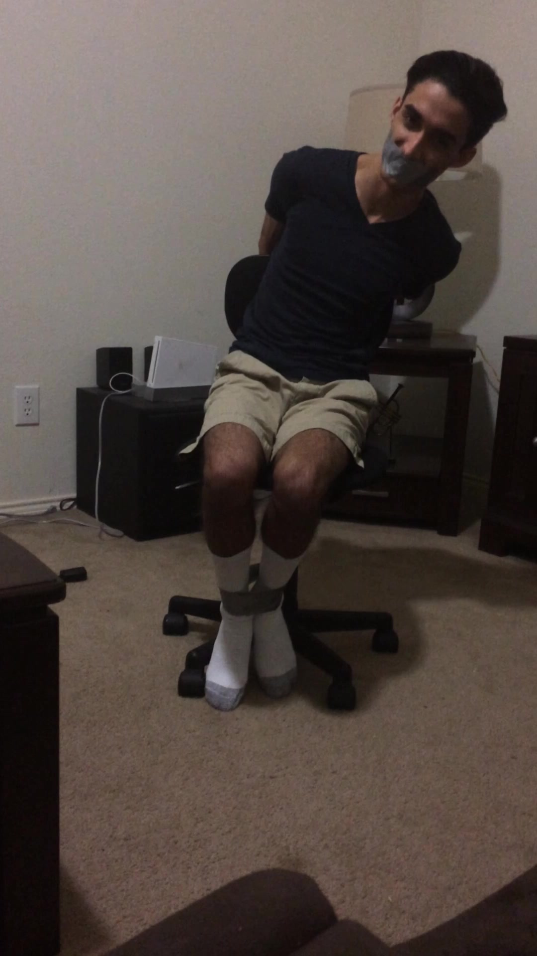 college guy  bound and gagged