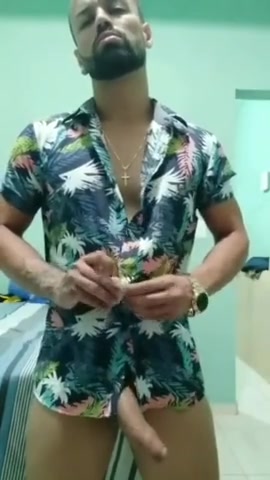 Latin pig daddy showing off his massive cock