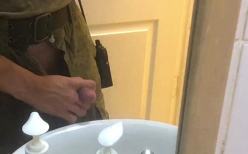 Russian soldier shows cock (no cum)