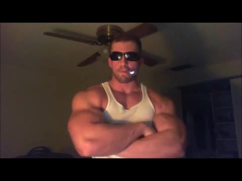 hot muscle smoking and flexing
