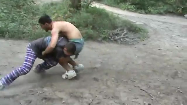 Wrestling in the woods