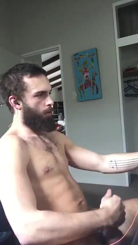 Bearded Surfer Cums Hard