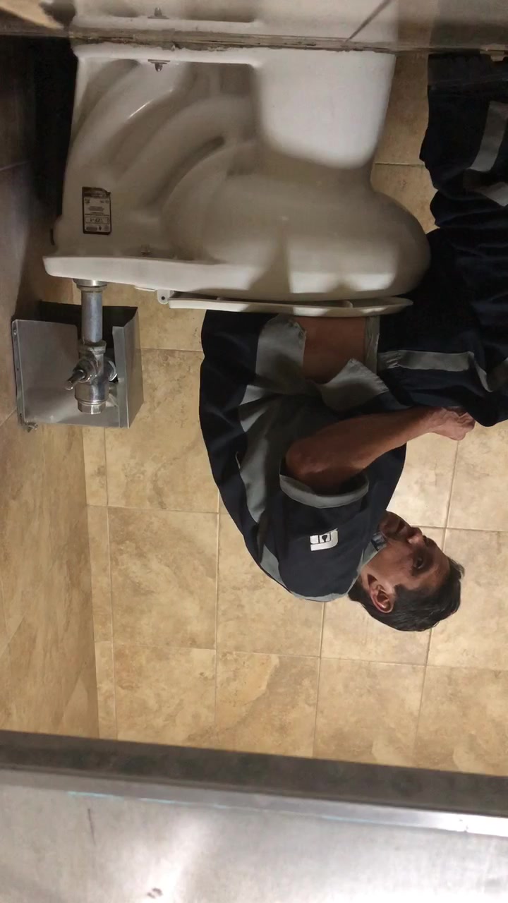 Mexican janitor takes a poop
