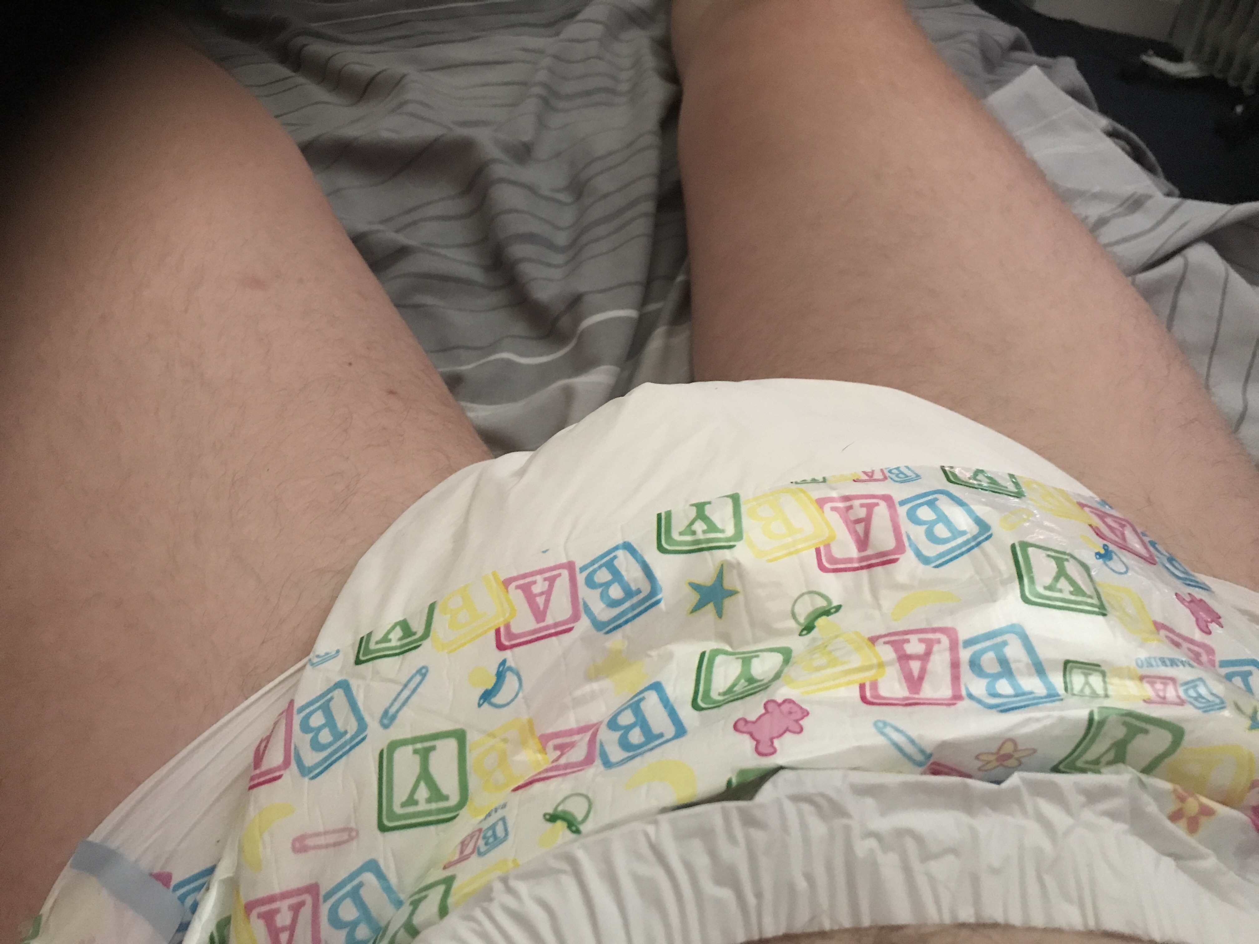 Playing in a diaper