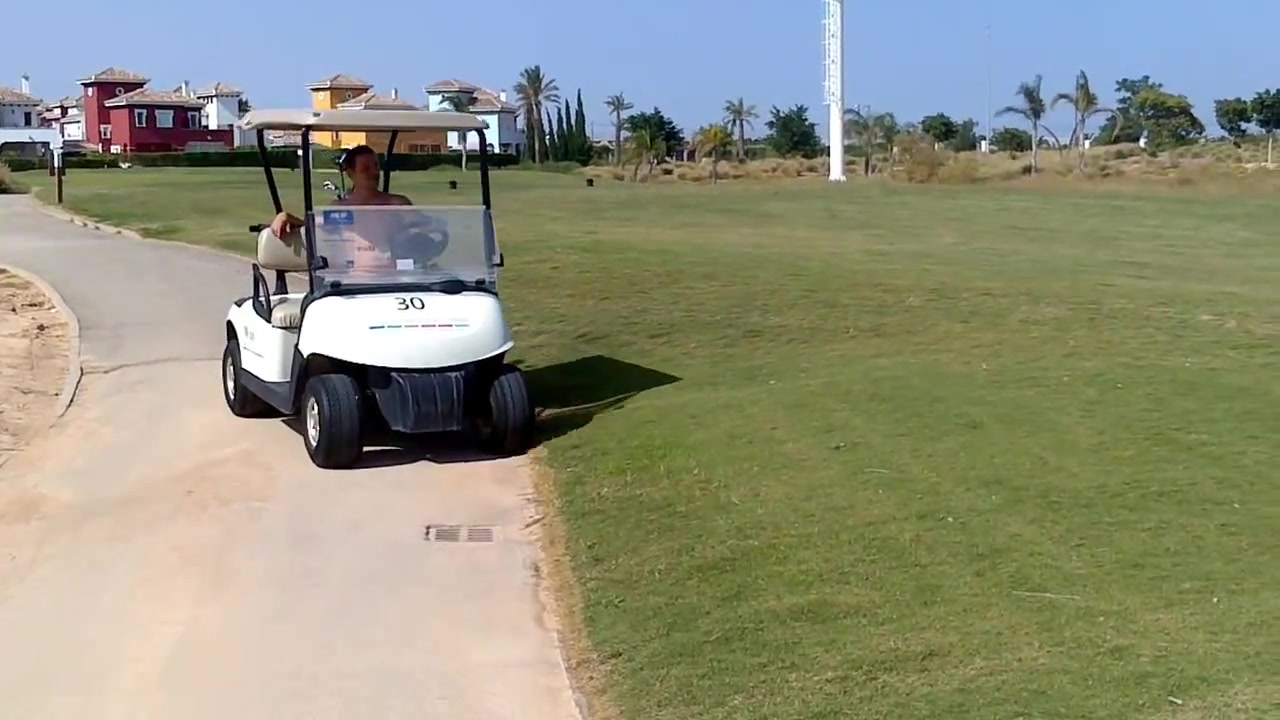 golf naked public cart showoff