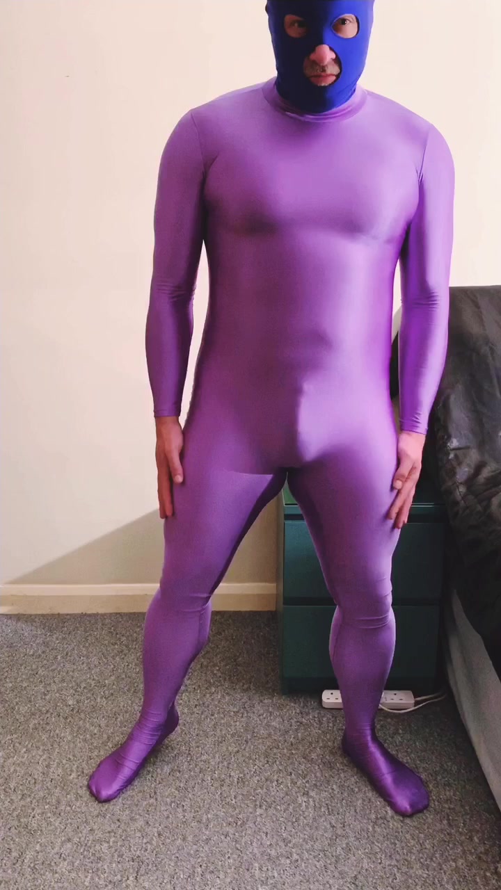 Skintight spandex muscle fun and cum