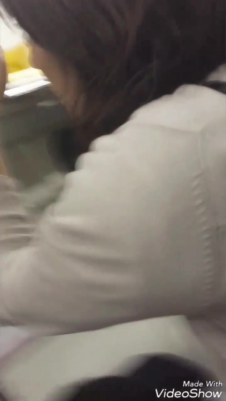 Public cum on Japanese girl in train 2