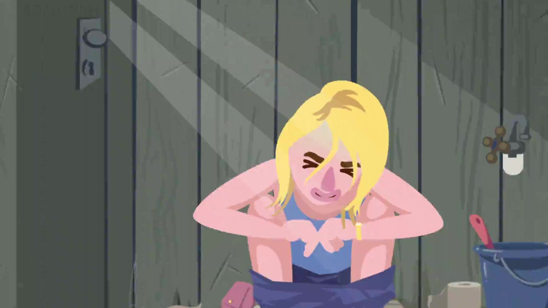 Animated Woman Having Diarrhea