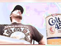 hot guy burps with colt 45