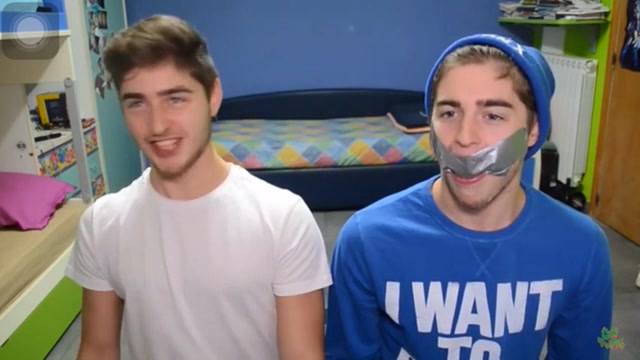 2 TWINKS, duct tape mouth challenge