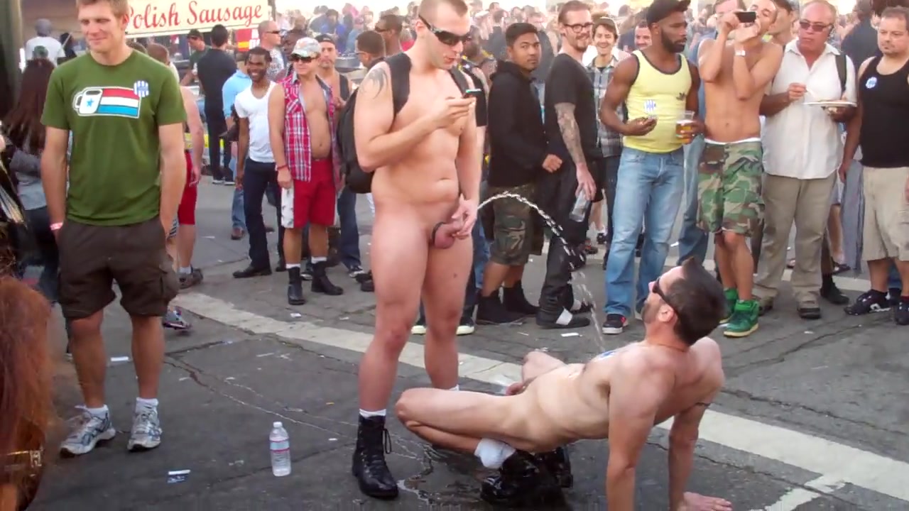 PISSING ON MEN IN THE STREET IN PUBLIC