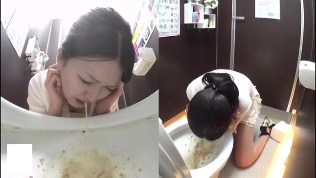 Japanese woman dirty vomit sound